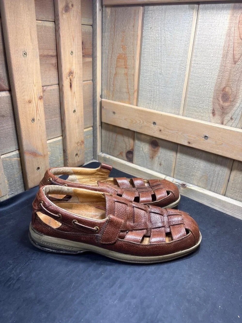 Sperry Top-Sider 0579078 Brown Woven Leather Loafer Sandals Mens Size US 11